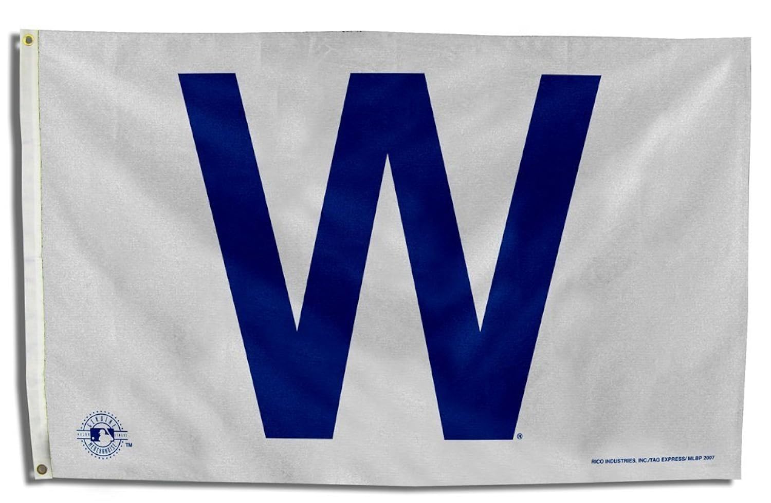 Chicago Cubs Flag Banner, W Logo, 3x5 Feet, Polyester, Metal Grommets, Officially Licensed