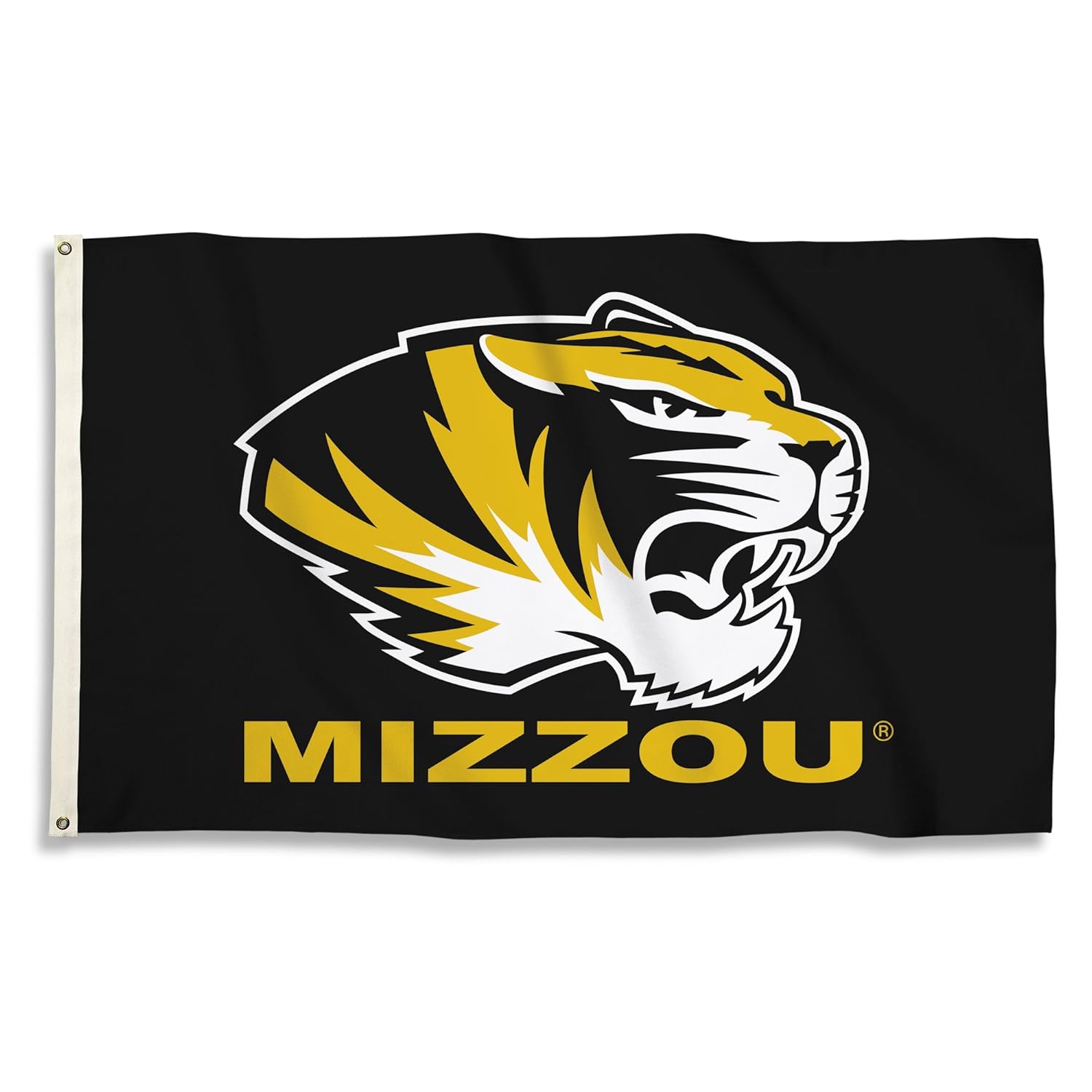 University of Missouri Tigers Premium 3x5 Feet Flag Banner, Black Design, Metal Grommets, Outdoor Use, Single Sided, Officially Licensed