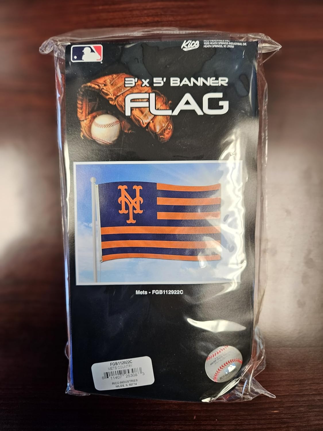 New York Mets Premium 3x5 Feet Flag Banner, Country Design, Metal Grommets, Outdoor Indoor, Single Sided, Officially Licensed