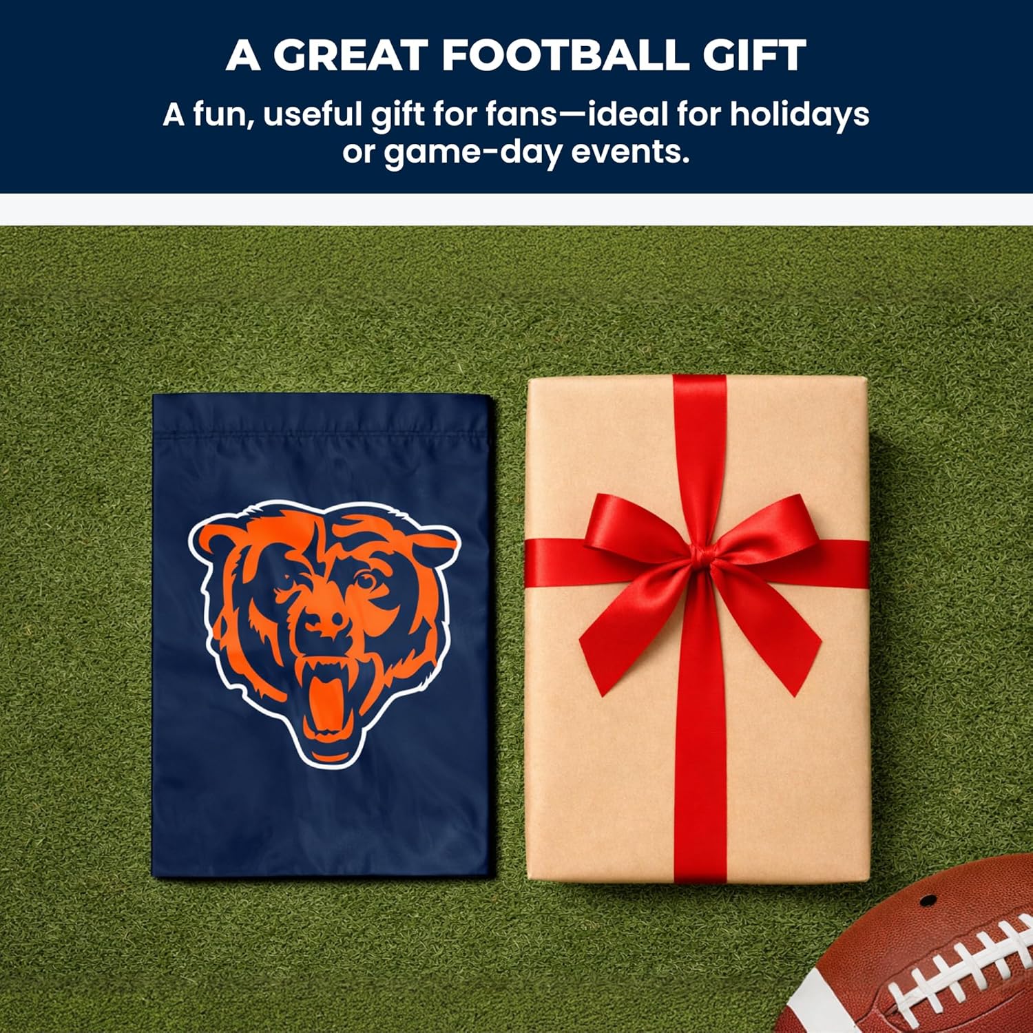 Chicago Bears Premium Garden Flag, 12.5x18 Inch, Nylon, Logo Design, Outdoor, Single Sided, Officially Licensed