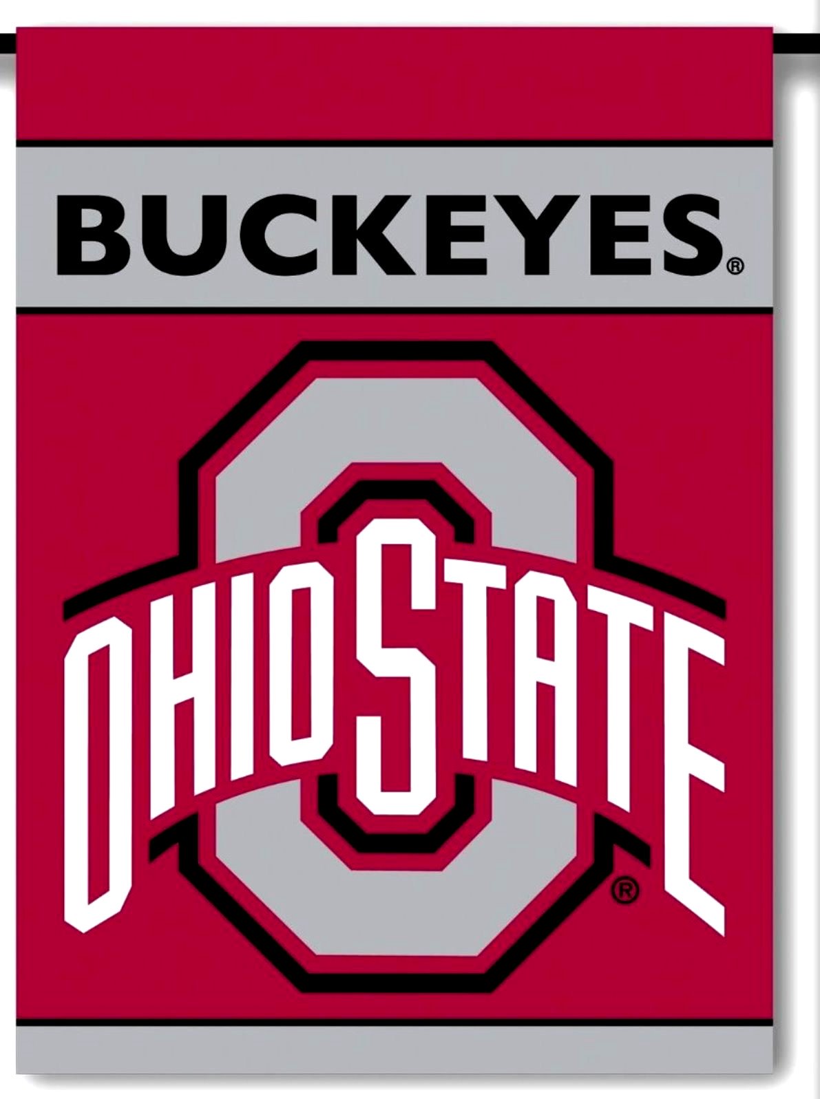 Ohio State University Buckeyes Premium Double Sided Garden Flag, 13x18 Inch, Display Pole Sold Separately, Officially Licensed