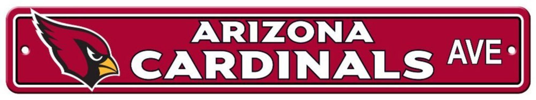 Arizona Cardinals 24x4 Inch Plastic Street Sign, Home/Office/Bedroom Décor, Officially Licensed