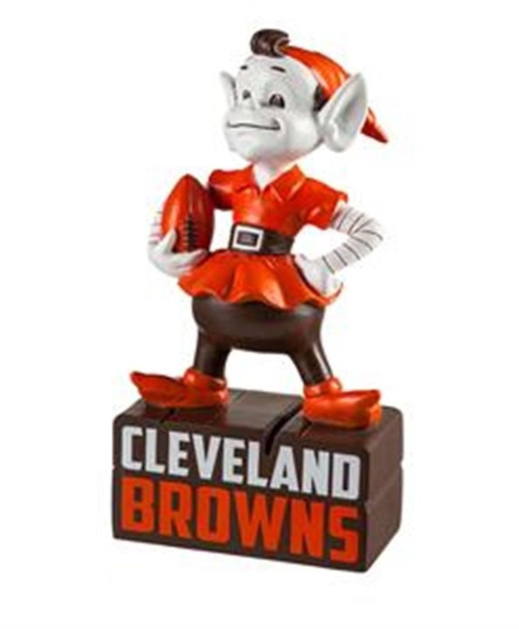 Cleveland Browns Team Mascot Garden Statue, Hand Painted Resin, 12 Inch, Indoor Outdoor Decorative Sports Mascot, Officially Licensed