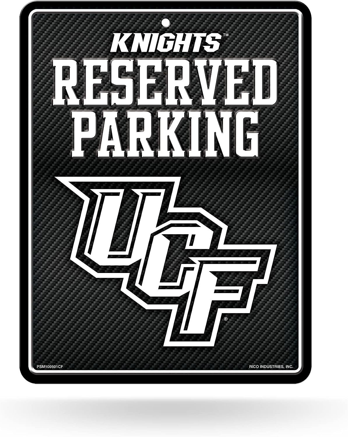 University of Central Florida Knights UCF Metal Parking Novelty Wall Sign 8.5 x 11 Inch Carbon Fiber Design