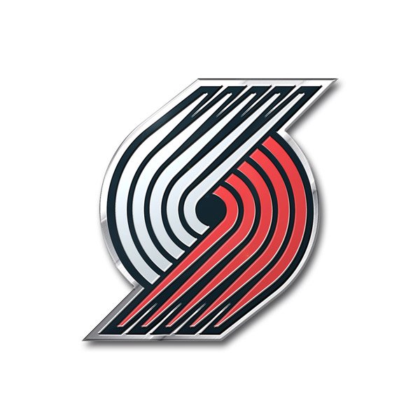 Portland Trailblazers Embossed Color Auto Emblem, Logo Design, Raised Aluminum Metal, Full Adhesive Backing, Officially Licensed