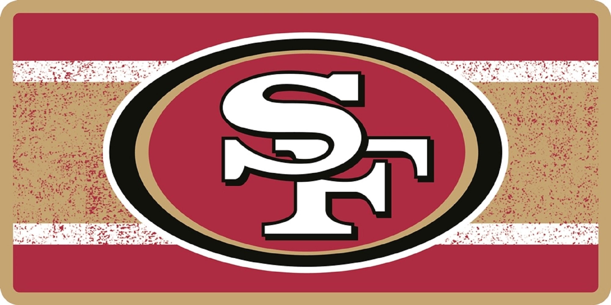 San Francisco 49ers Premium Laser Cut Tag License Plate, Vintage Design, Acrylic Inlaid, 12x6 Inch