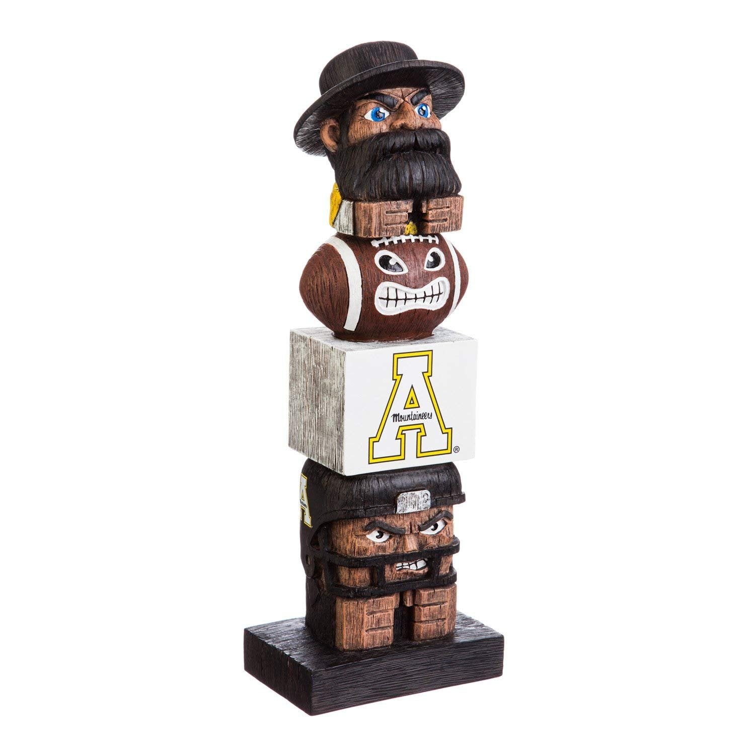 Appalachian State University Mountaineers Tiki Totem Garden Statue, Hand Painted Resin, 16 Inch, Indoor Outdoor Decorative Sports Mascot, Officially Licensed