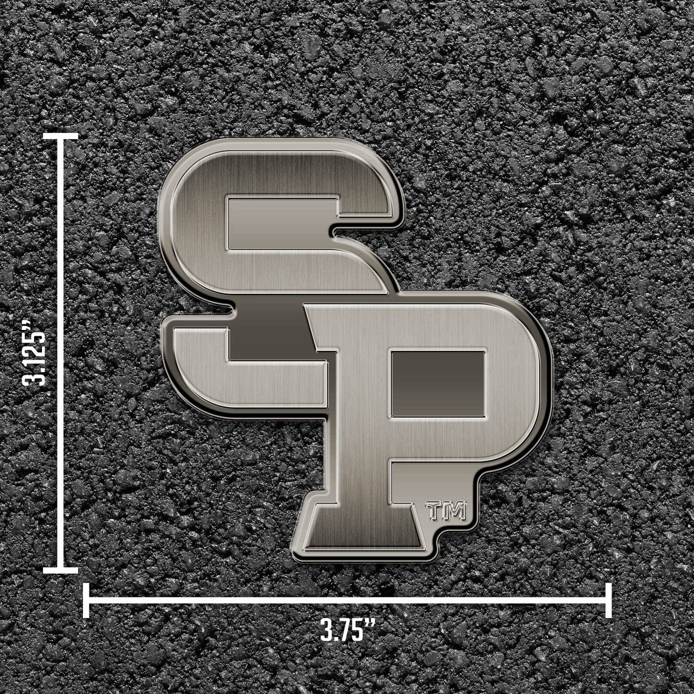 Rico Industries NCAA Wisconsin-Stevens Point Pointers Antique Auto Emblem Antique Nickel Auto Emblem for Car/Truck/SUV