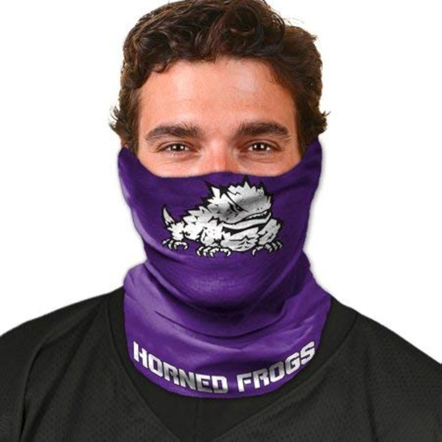 Texas Christian University TCU Horned Frogs Game Face Wrap Neck Gaiter, Moisture Wick, Anti-Microbial, Officially Licensed