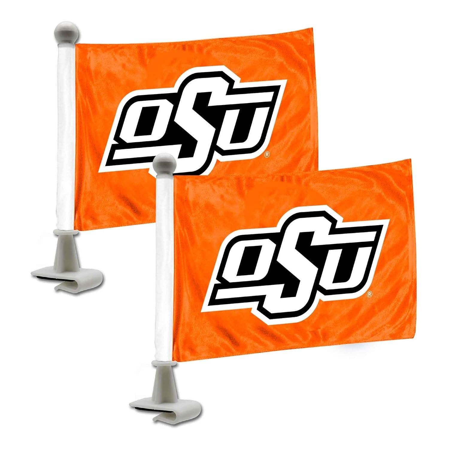 Oklahoma State University OSU Cowboys Car Flag Set, Ambassador Style, 4x6 Inch Double Sided Flags, Set of 2, Officially Licensed