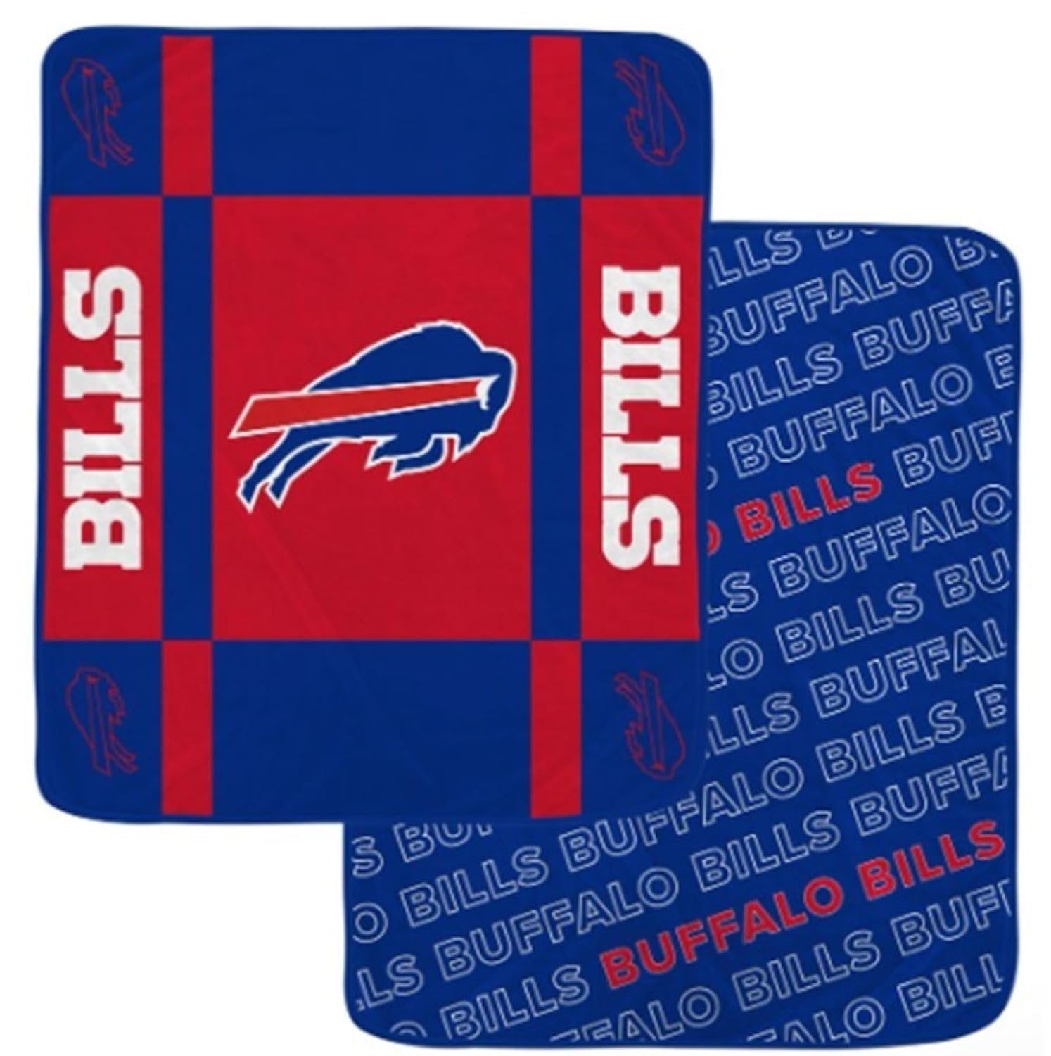 Buffalo Bills Double Sided 60x70 Ultra Cozy MLB Reverse Block Blanket by Pegasus Sports