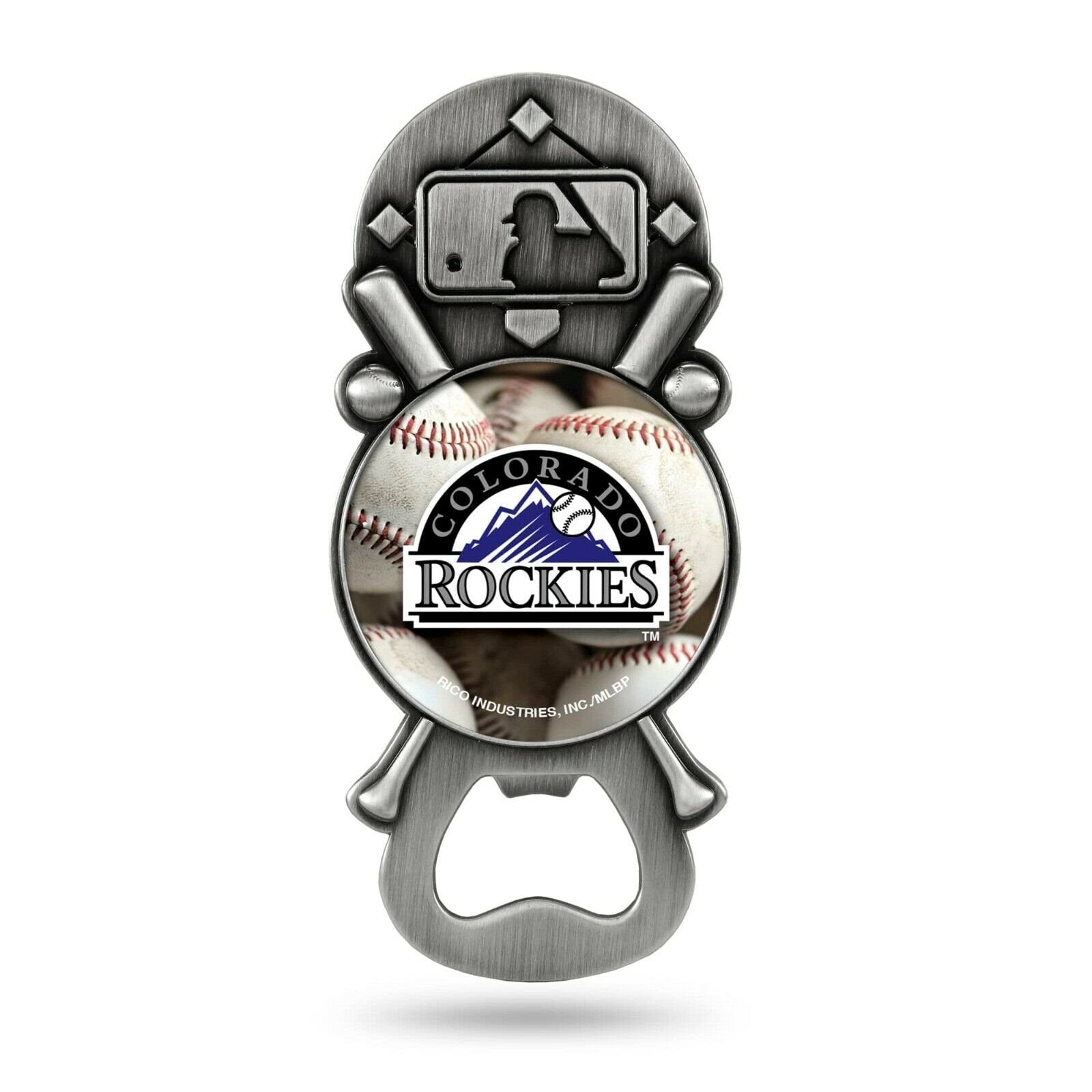 Colorado Rockies Party Starter Magnetic Pewter Metal Bottle Opener Baseball