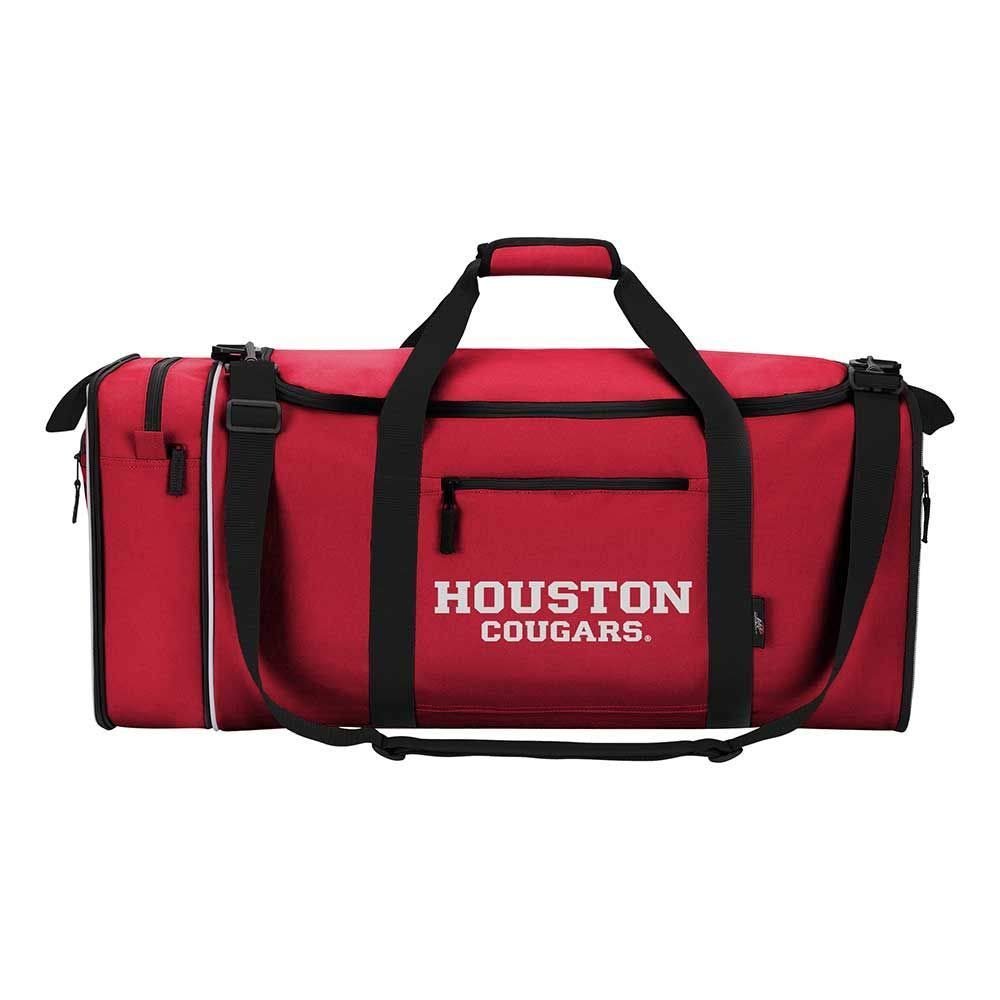 University of Houston Cougars Premium Duffel Bag 28x12x11 Inch, Team Color, Heavy Duty, Steal Design