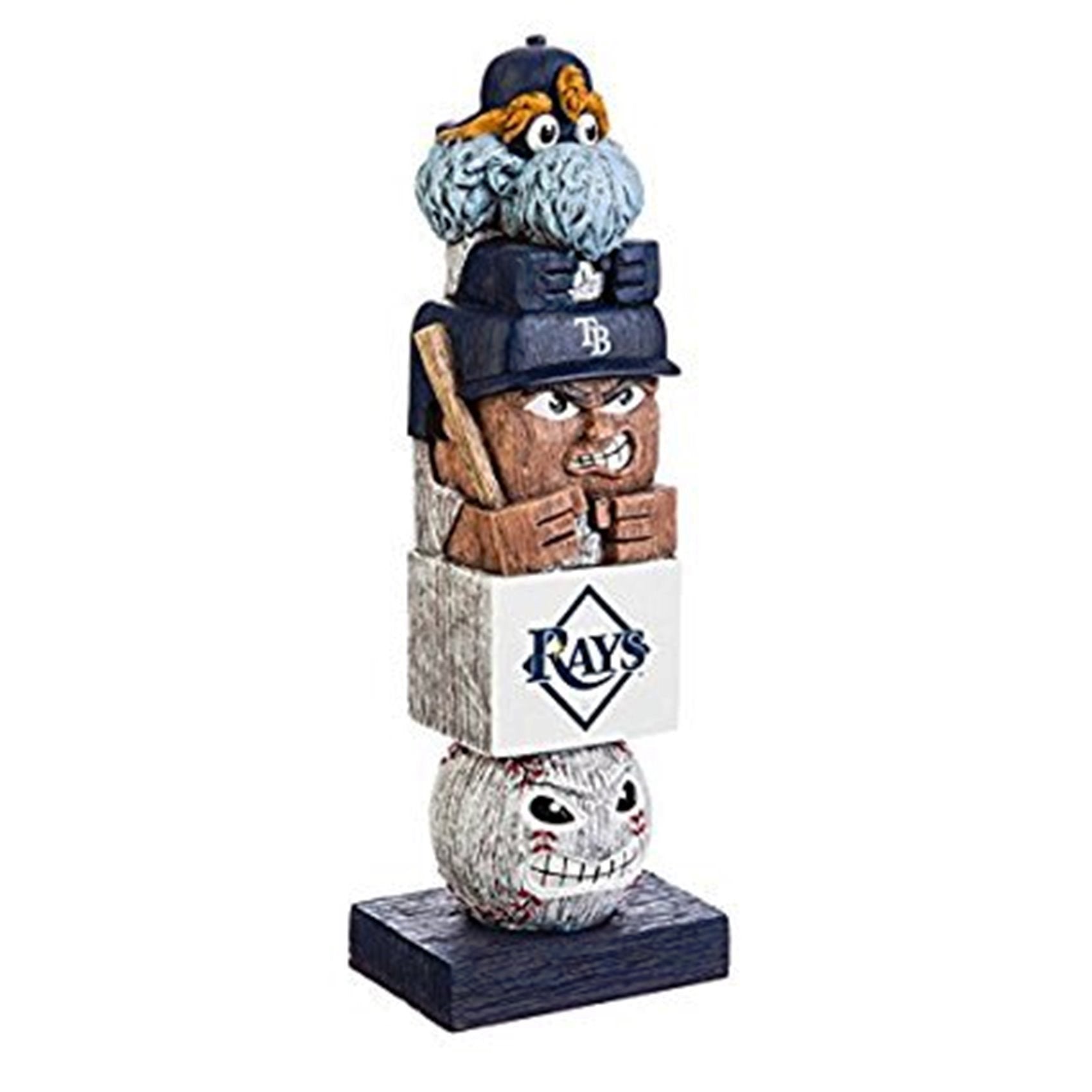 Tampa Bay Rays Team Garden Statue Tiki Tiki Totem, Hand Crafted Resin, 16 Inch Tall, Indoor Outdoor Decorative Mascot Figure, Officially Licensed