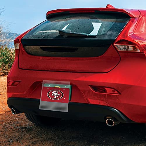San Francisco 49ers Premium Laser Cut Tag License Plate, Red Mirrored Acrylic Inlaid, 12x6 Inch