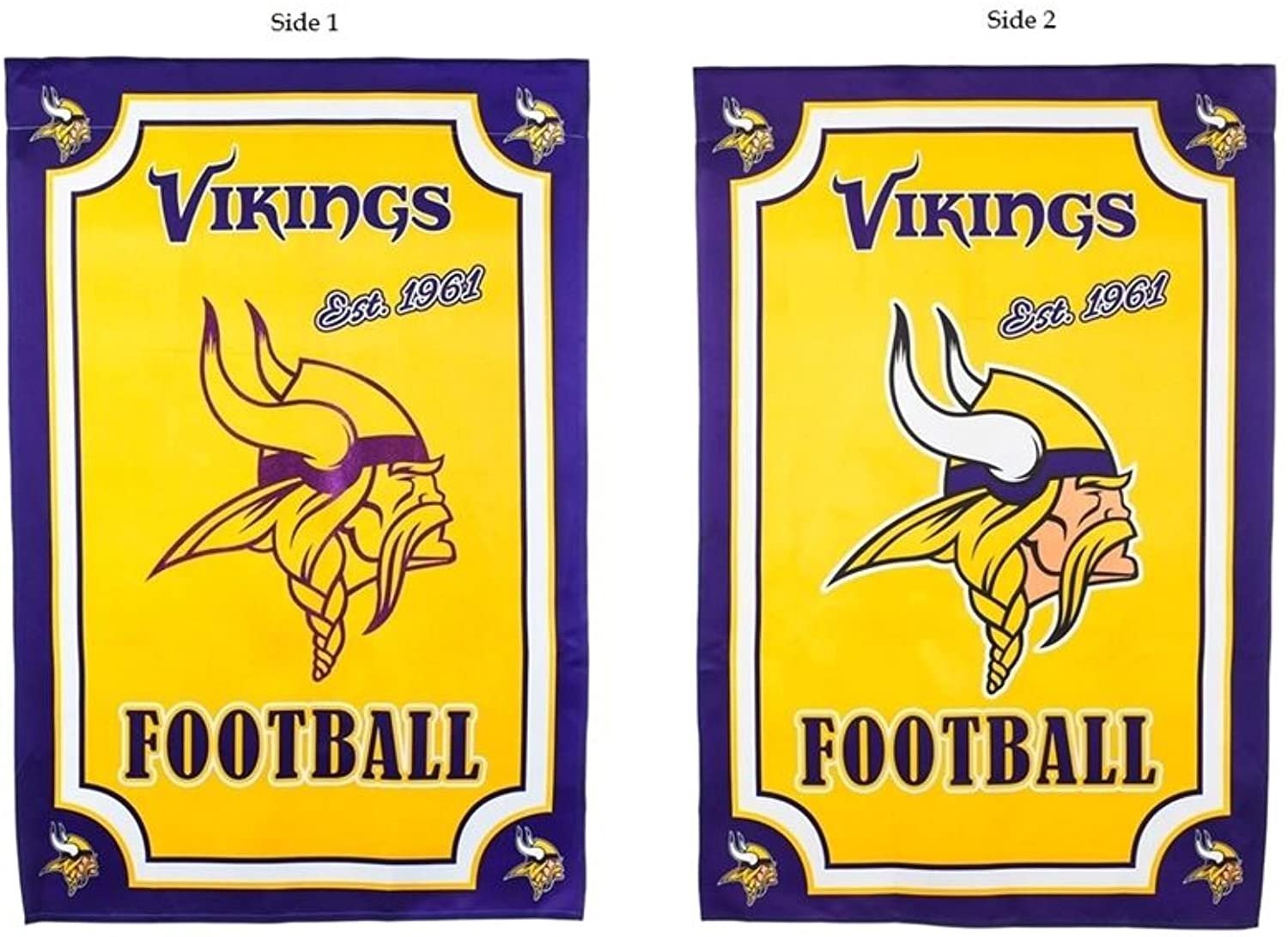 Minnesota Vikings Premium Double Sided Banner House Flag, Suede, 28x44 Inch