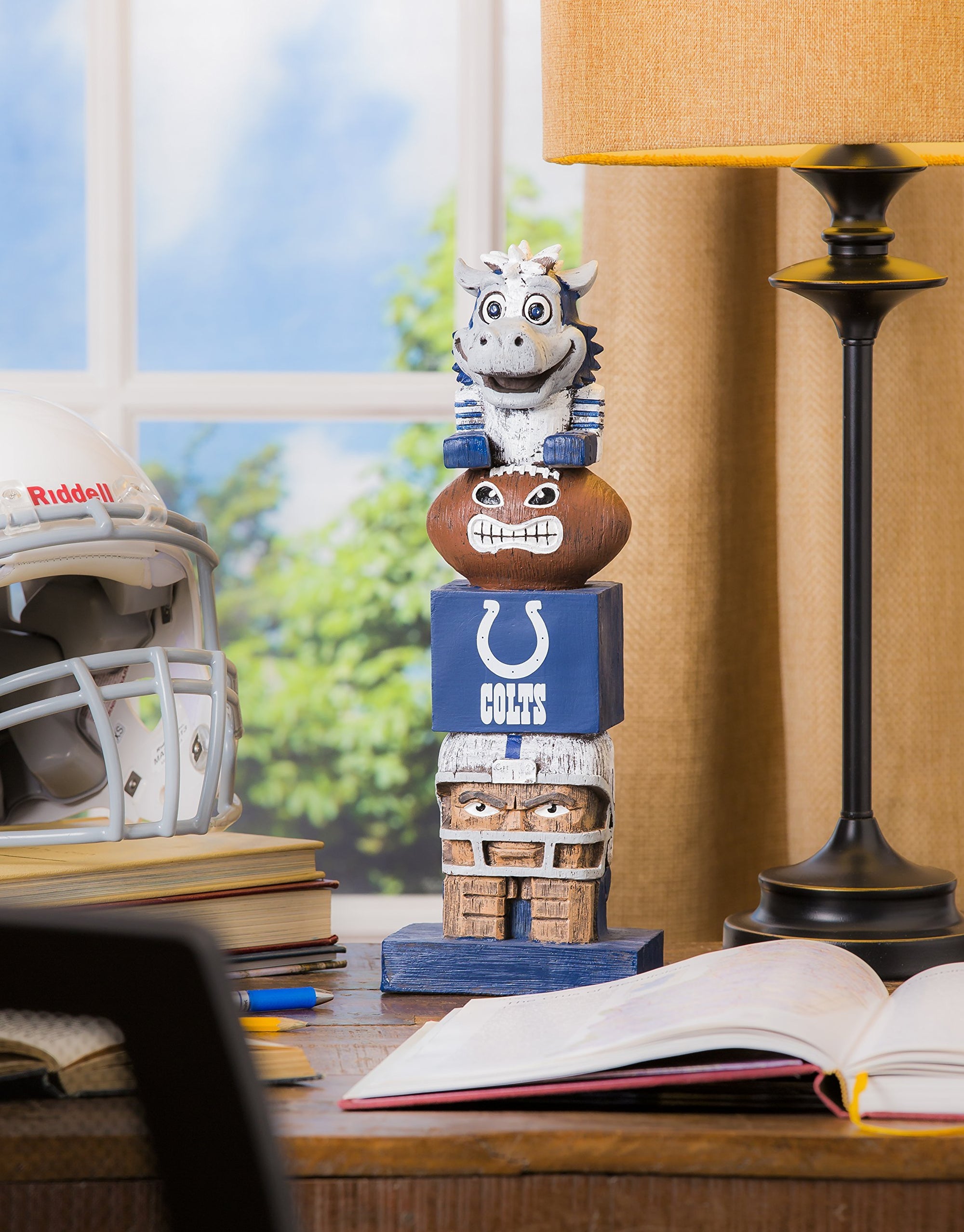 Indianapolis Colts Tiki Totem Garden Statue, Hand Painted Resin, 16 Inch, Indoor Outdoor Decor, Officially Licensed