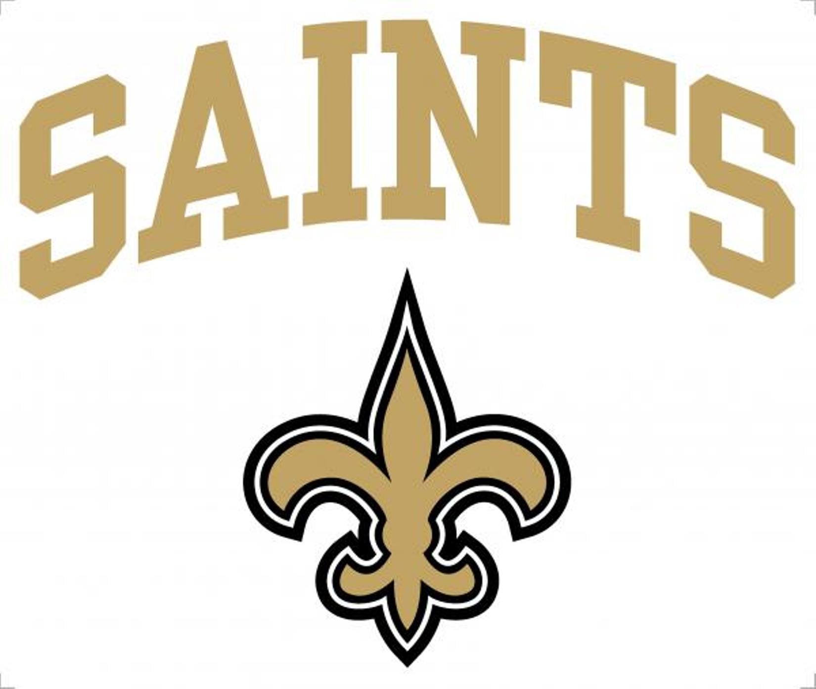New Orleans Saints Premium 8 Inch Decal Sticker, Arch Design, Flat Vinyl, Shape Cut, Easy Peel & Stick Application, Great for Auto or Home, Officially Licensed
