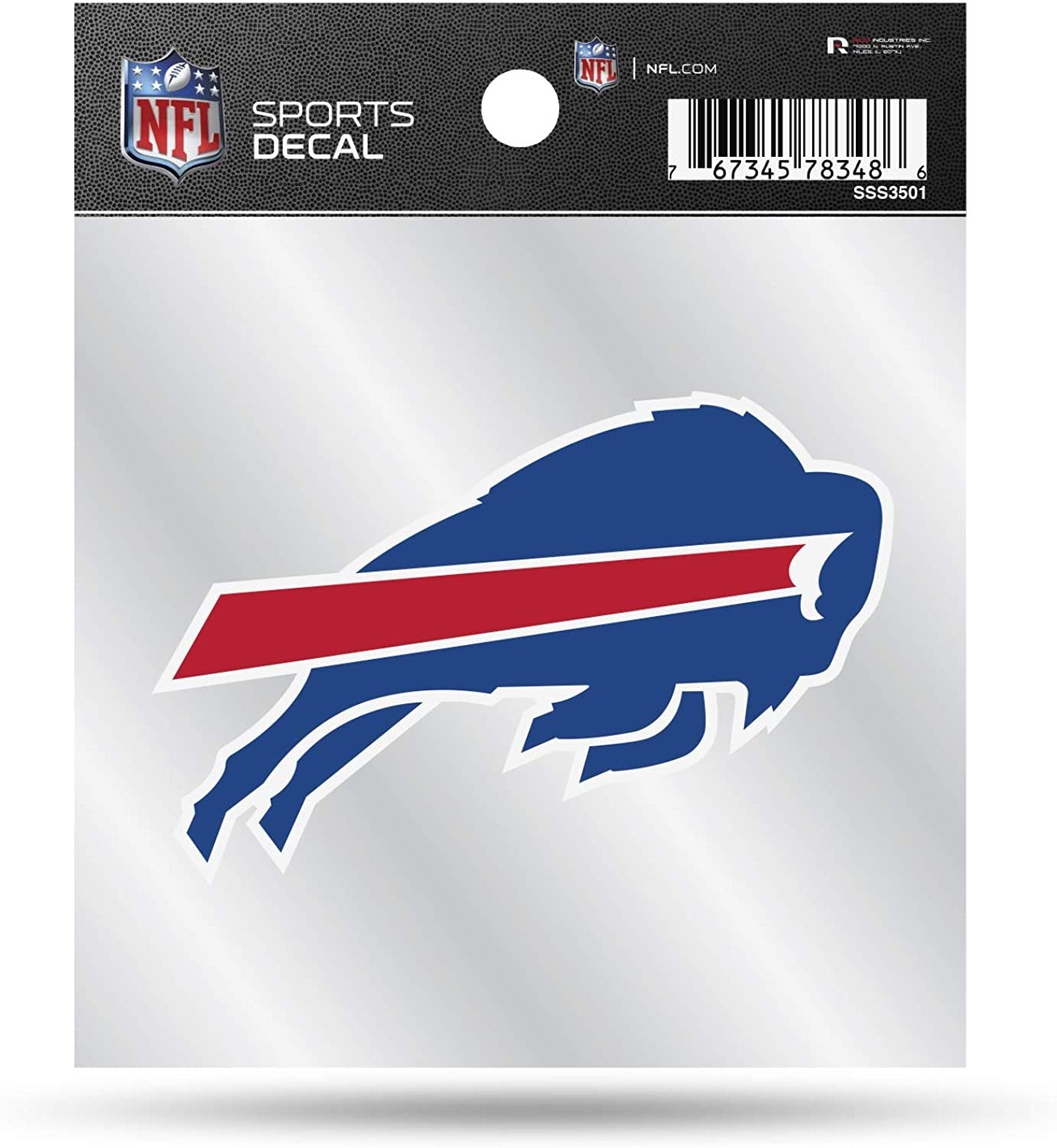 Buffalo Bills 4x4 Inch Die Cut Decal Sticker, Primary Logo, Clear Backing