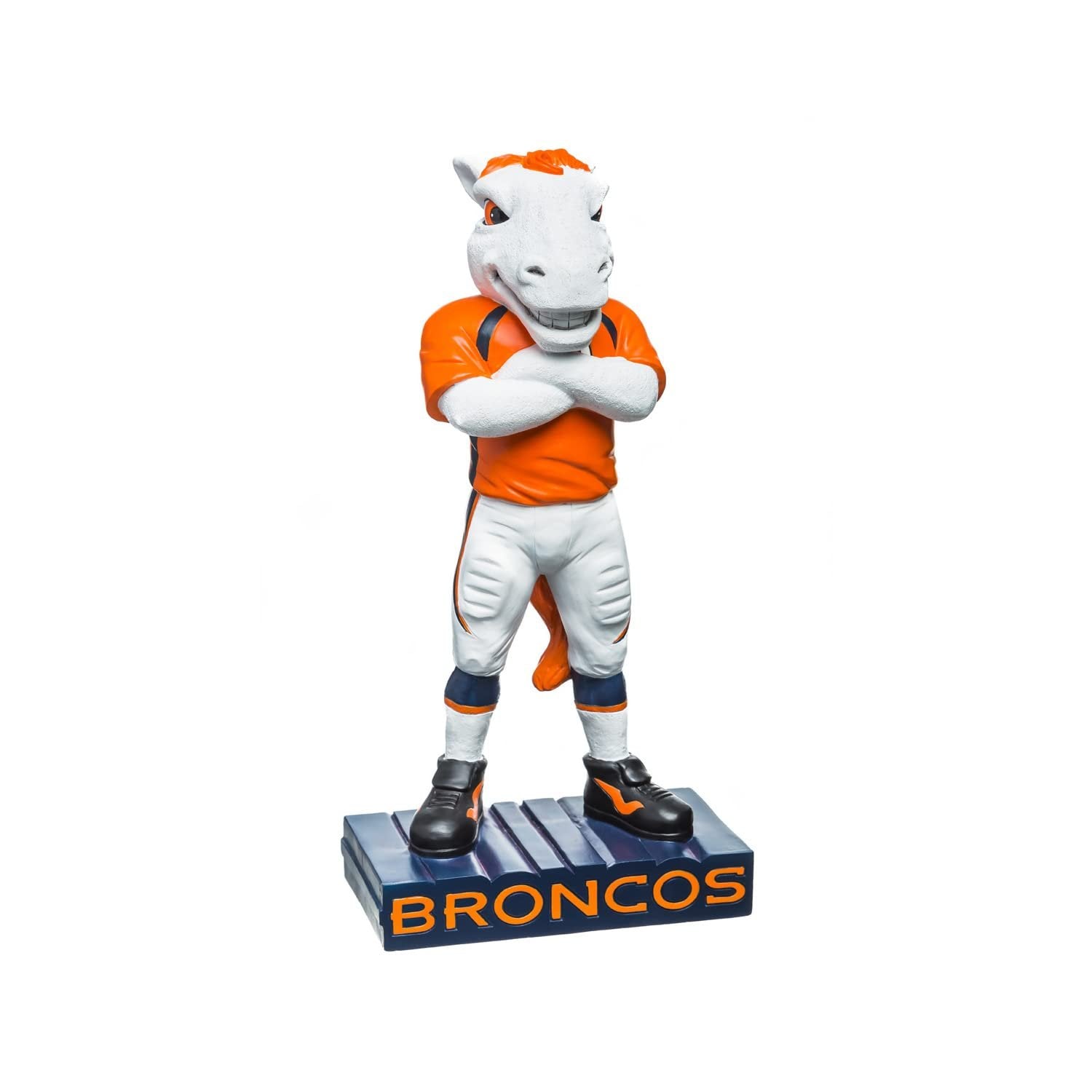 Denver Broncos Team Mascot Garden Statue, Hand Painted Resin, 12 Inch, Indoor Outdoor Decorative Sports Mascot, Officially Licensed