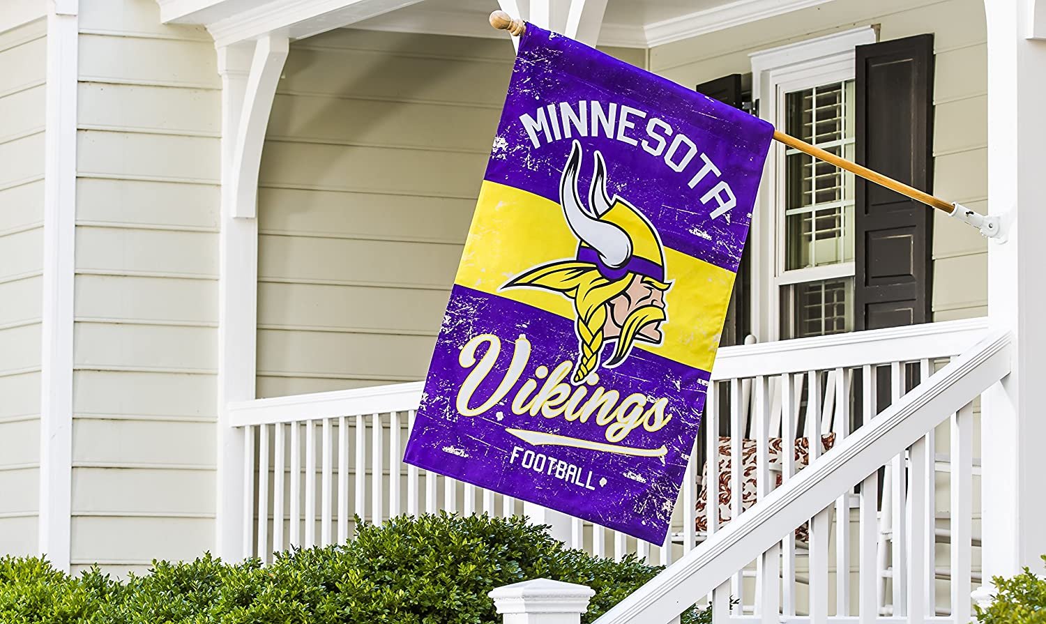 Minnesota Vikings Premium Double Sided Banner Flag 28x44 Inch Vintage Logo Design Indoor Outdoor