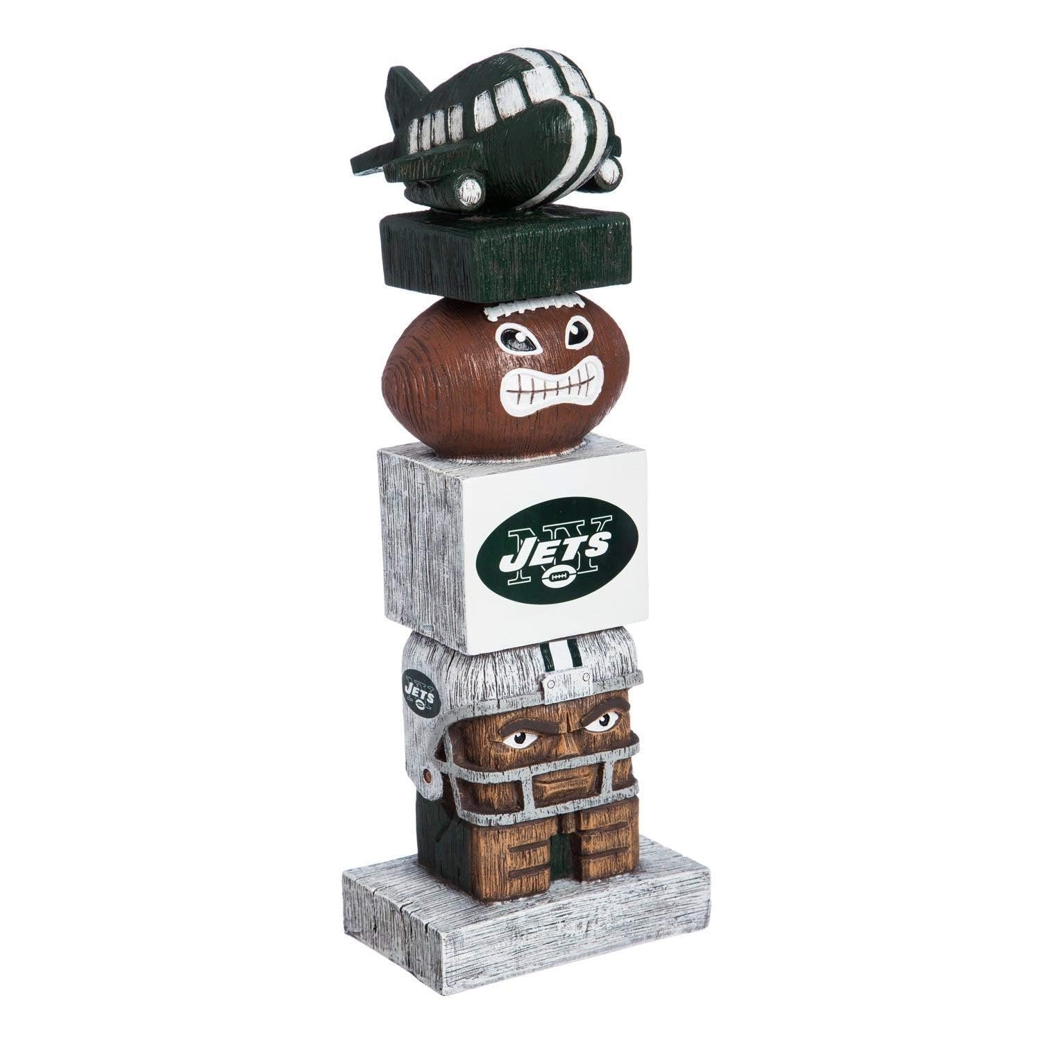 New York Jets Tiki Totem Garden Statue, Hand Painted Resin, 16 Inch, Indoor Outdoor Decorative Sports Mascot, Officially Licensed