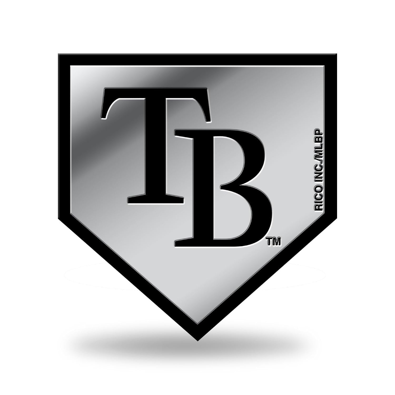 Tampa Bay Rays Auto Emblem, Silver Chrome, Chrome Plated Plastic, 3.5 Inch, Adhesive Mount, Officially Licensed