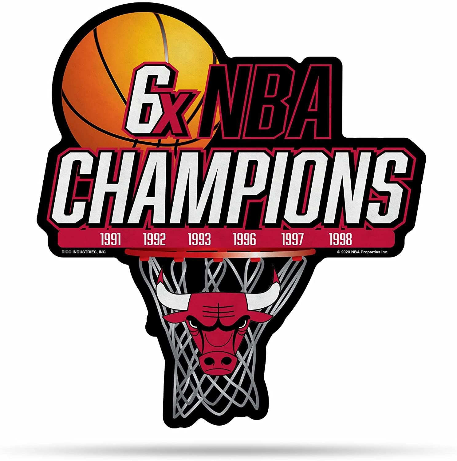 Chicago Bulls 6x Champions Felt Pennant 18 Inch