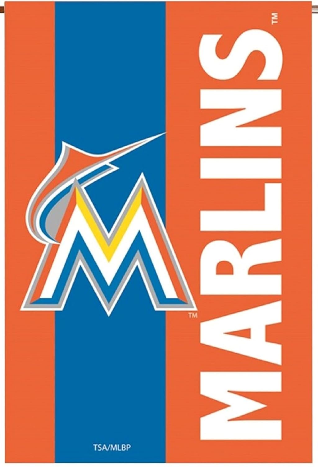 Miami Marlins Premium Double Sided Vertical House Banner Flag, Retro Logo and Colors, Embellished Design, Embroidered, 28x44 Inch, Officially Licensed