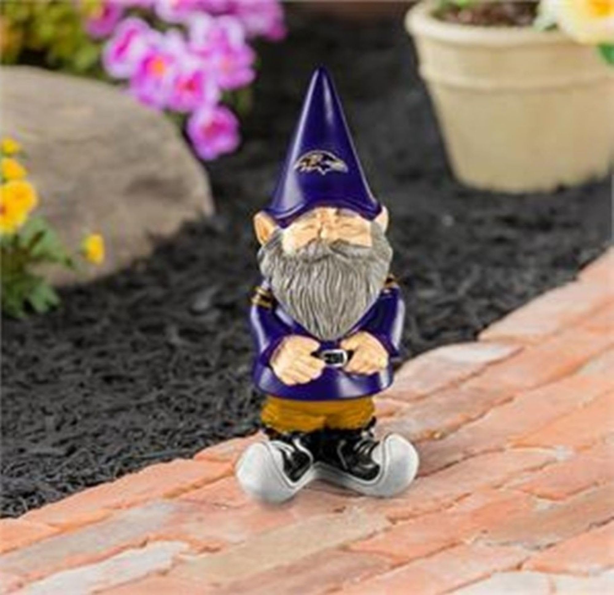 Baltimore Ravens Garden Gnome, 11 Inch Hand Painted Resin Statue, Indoor Outdoor Decor, Officially Licensed