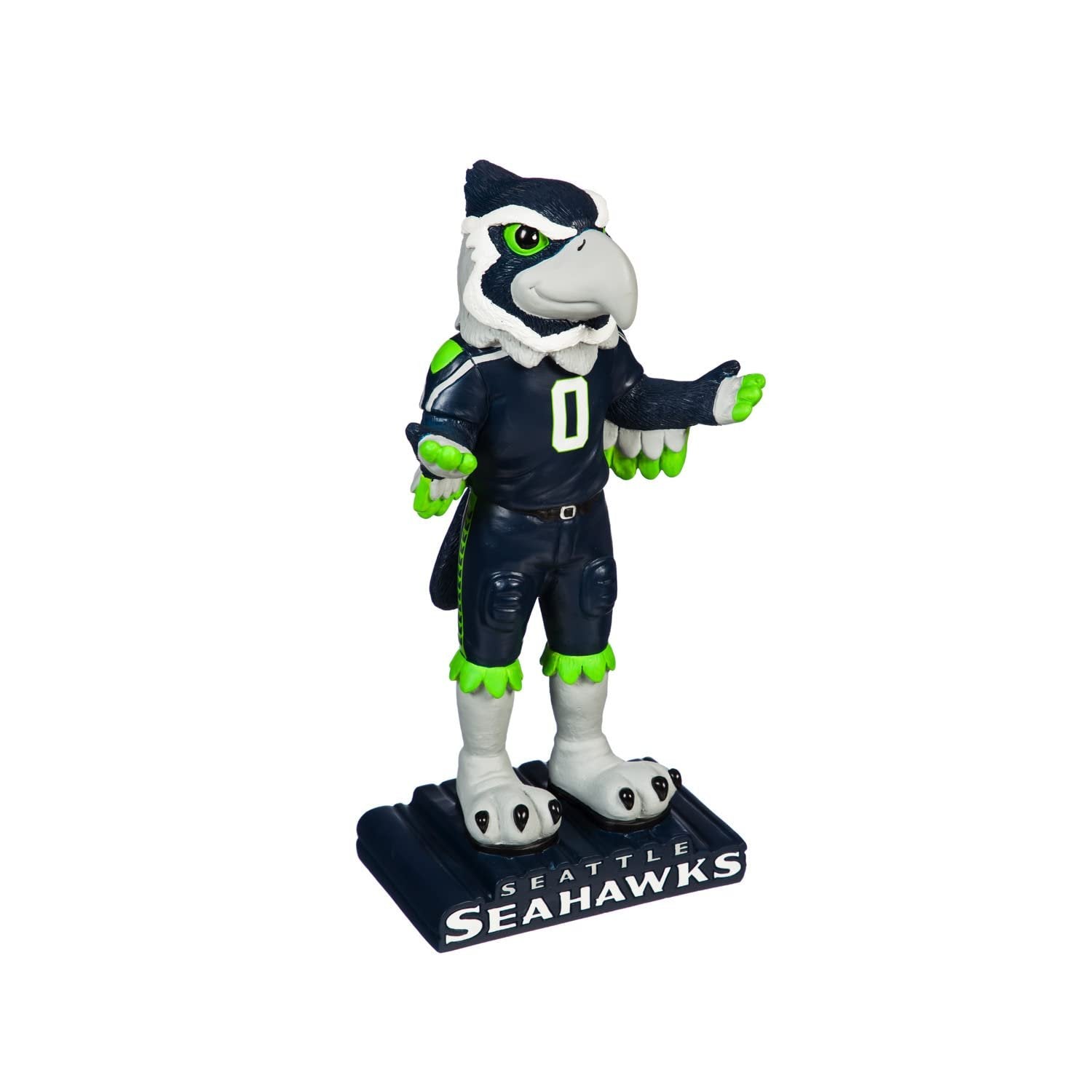 Seattle Seahawks Team Mascot Garden Statue, Hand Painted Resin, 12 Inch, Indoor Outdoor Decorative Sports Mascot, Officially Licensed