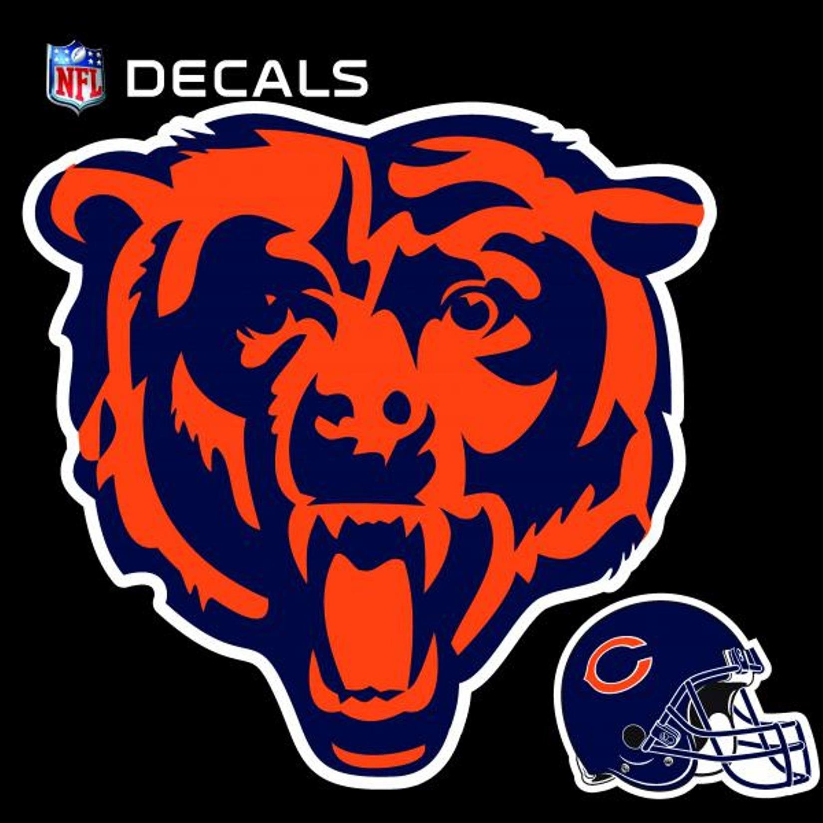 Chgicago Bears Premium 8 Inch Decal Sticker, Logo Design, Flat Vinyl, Shape Cut, Easy Peel & Stick Application, Great for Auto or Home, Officially Licensed