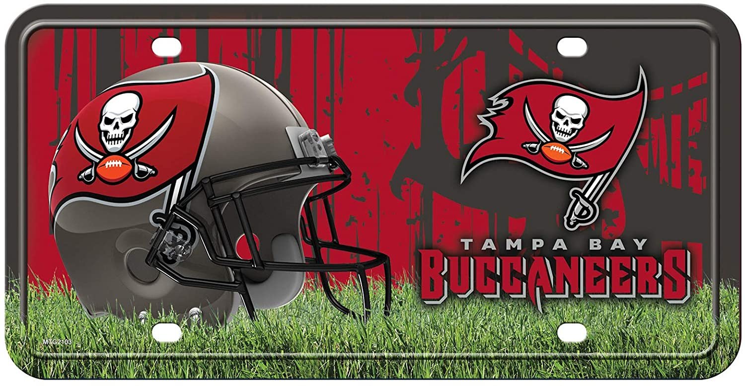 Tampa Bay Buccaneers Metal Auto Tag License Plate, Field Design, 6x12 Inch