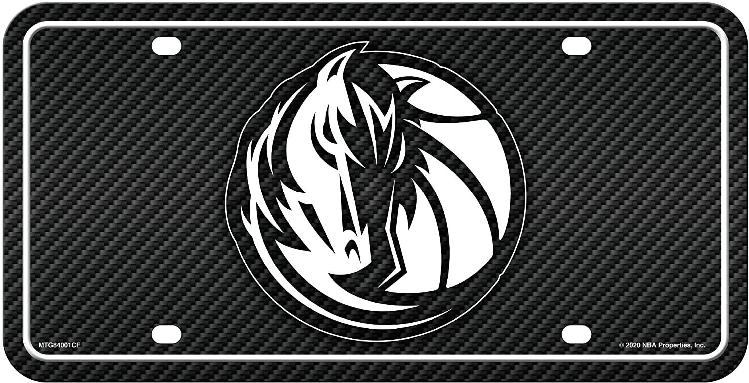 Dallas Mavericks Auto Tag License Plate, Carbon Fiber Design, 6x12 Inch