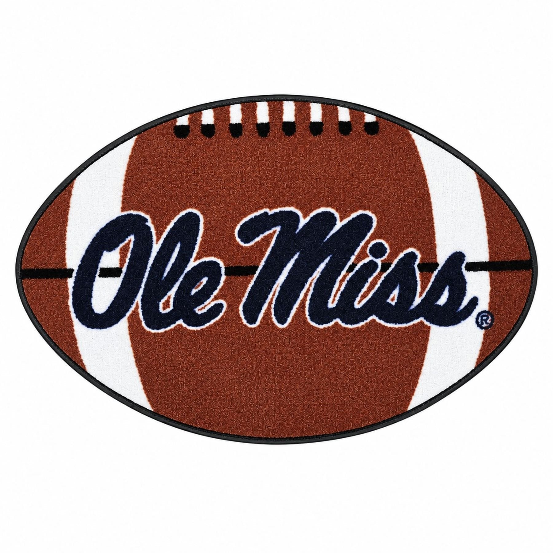 University of Mississippi Ole Miss Rebels Floor Mat Area Rug, 20x32 Inch, Non-Skid Backing, Football Design