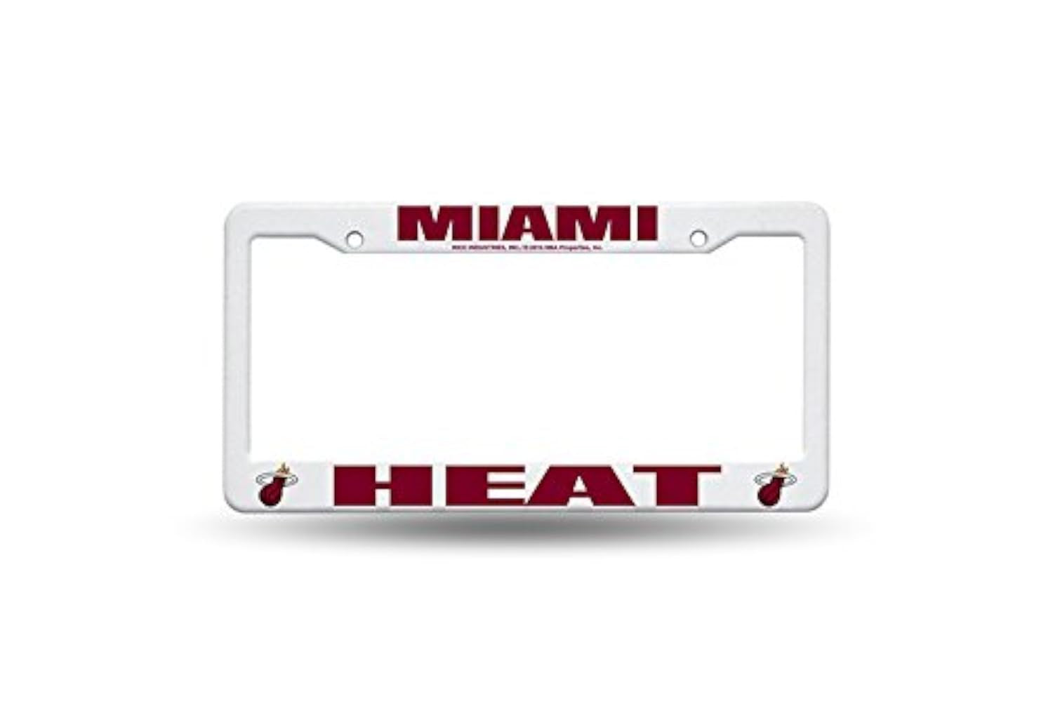Miami Heat License Plate Frame Tag Cover, White Plastic, 12x6 Inch, Officially Licensed