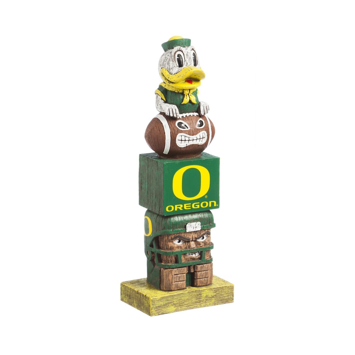 University of Oregon Ducks Tiki Totem Garden Statue, Hand Painted Resin, 16 Inch, Indoor Outdoor Decorative Sports Mascot, Officially Licensed