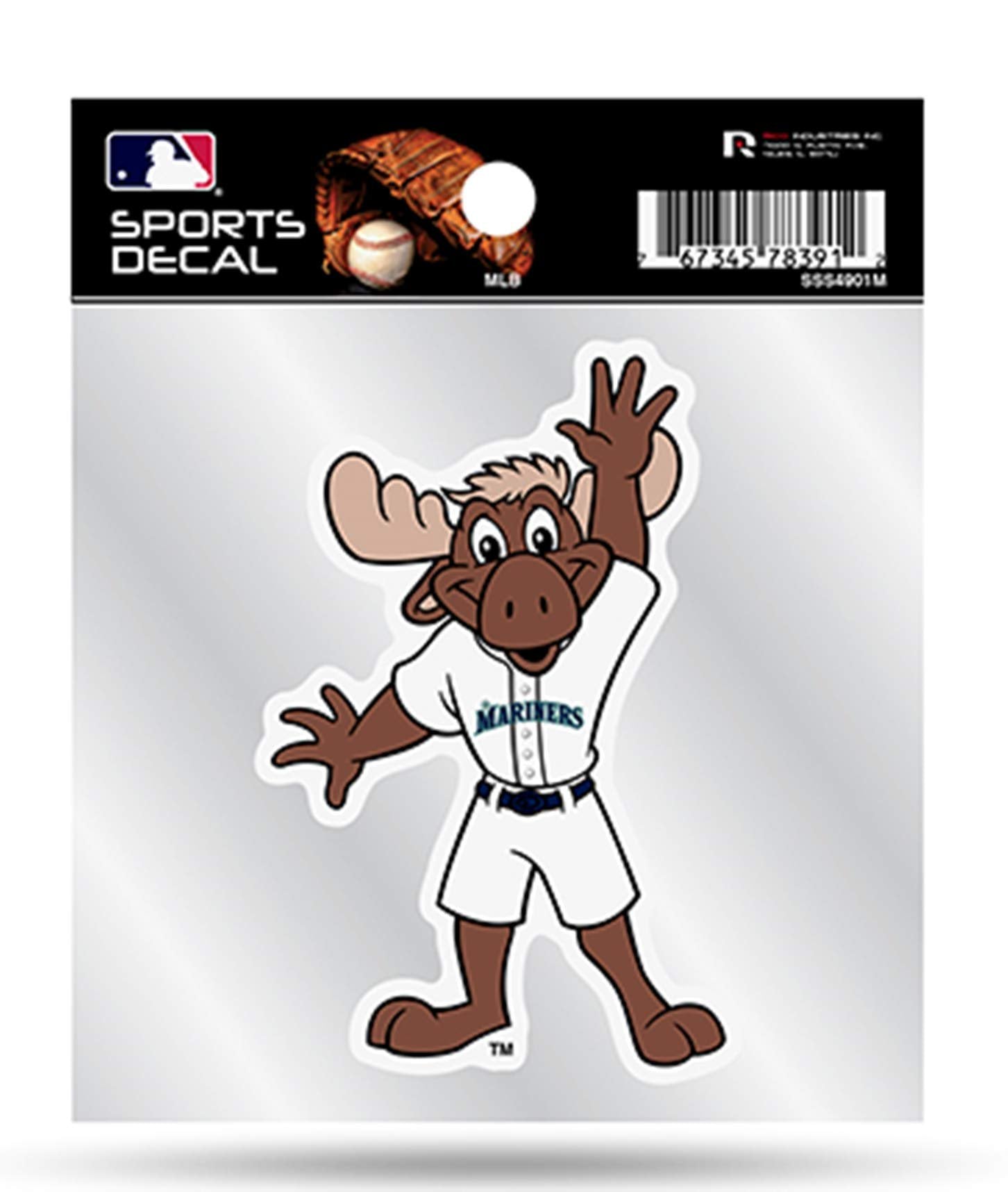 Seattle Mariners 4x4 Inch Die Cut Decal Sticker, Mascot Logo, Clear Backing, Officially Licensed