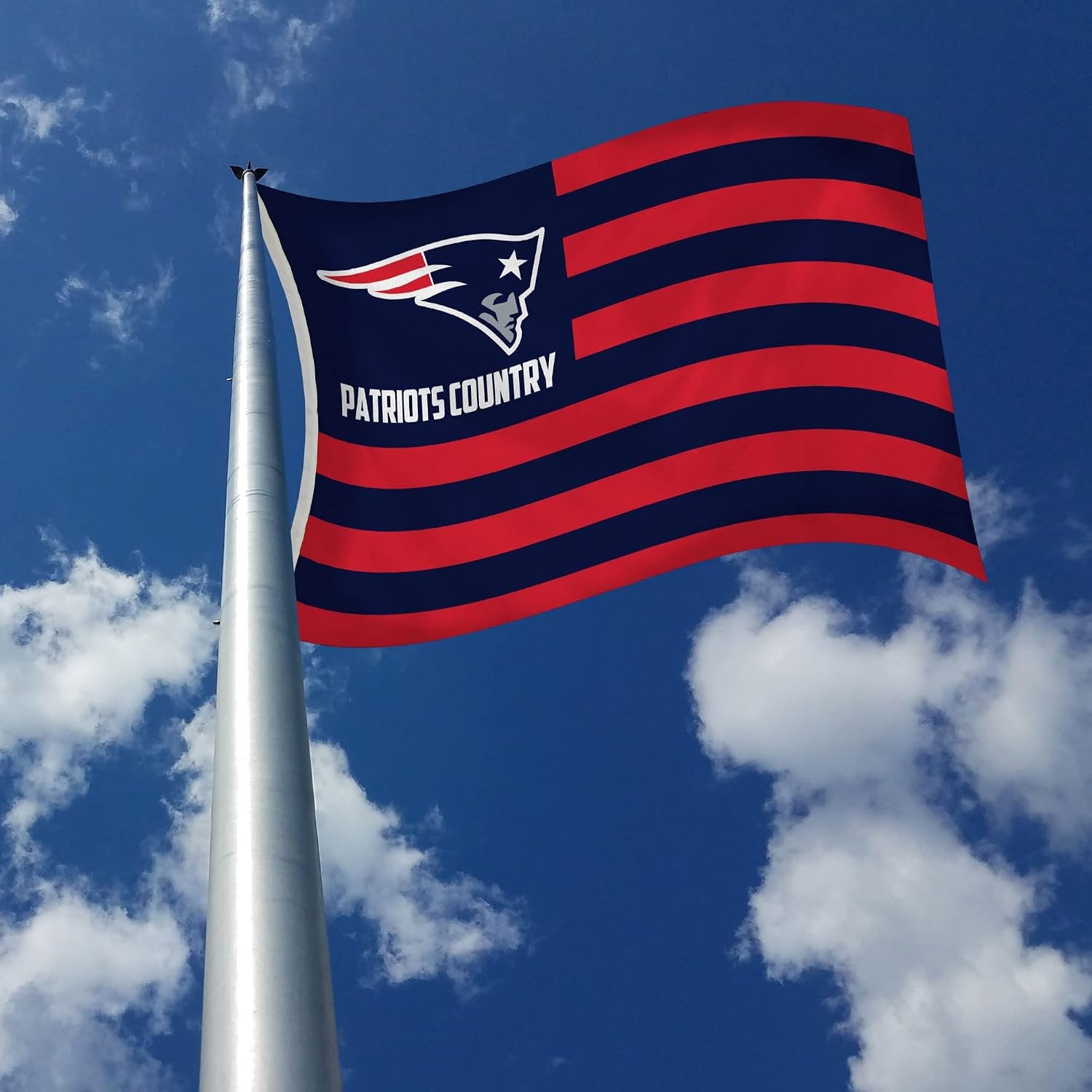 New England Patriots Premium 3x5 Feet Flag Banner, Country Design, Polyester, Metal Grommets, Officially Licensed