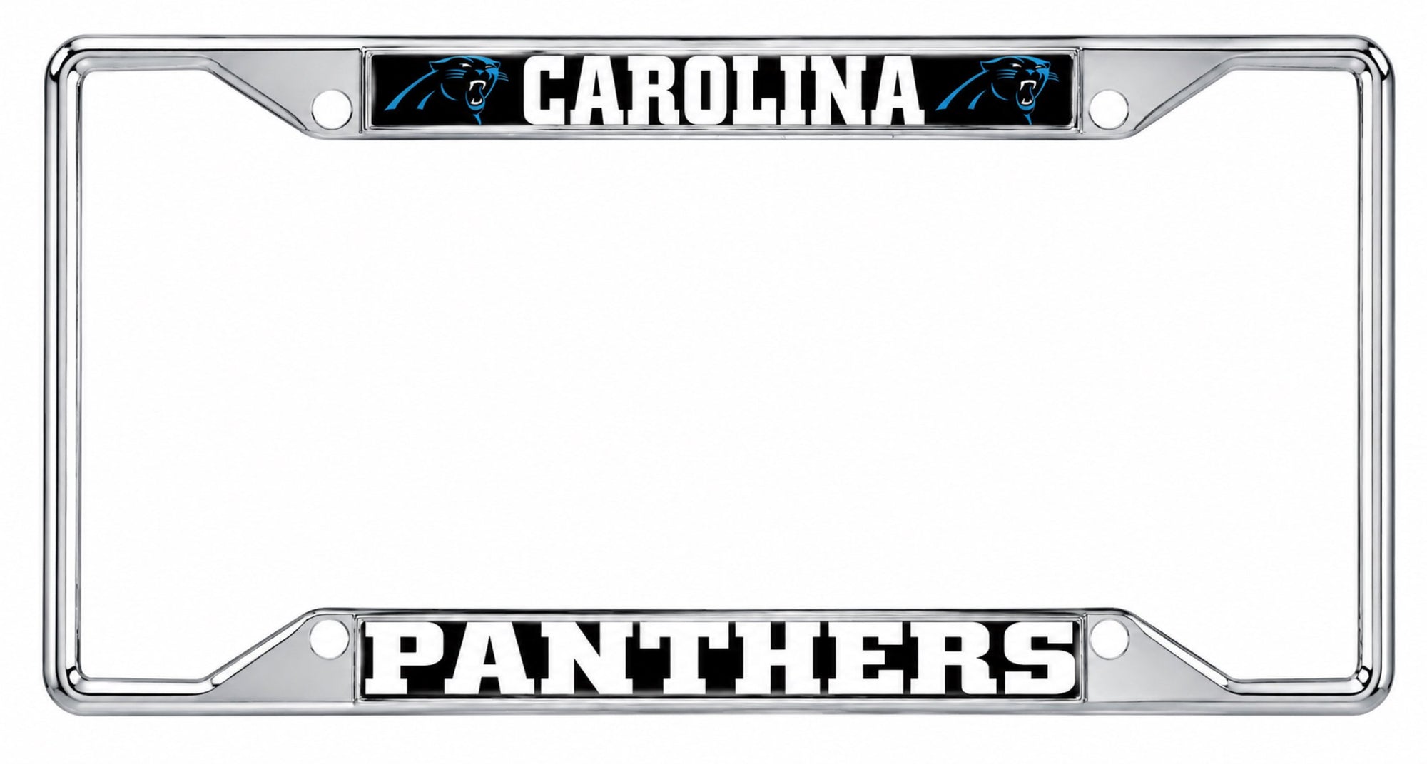 Carolina Panthers Metal License Plate Frame Chrome Tag Cover, 12x6 Inch, Pre-Drilled Holes, Officially Licensed