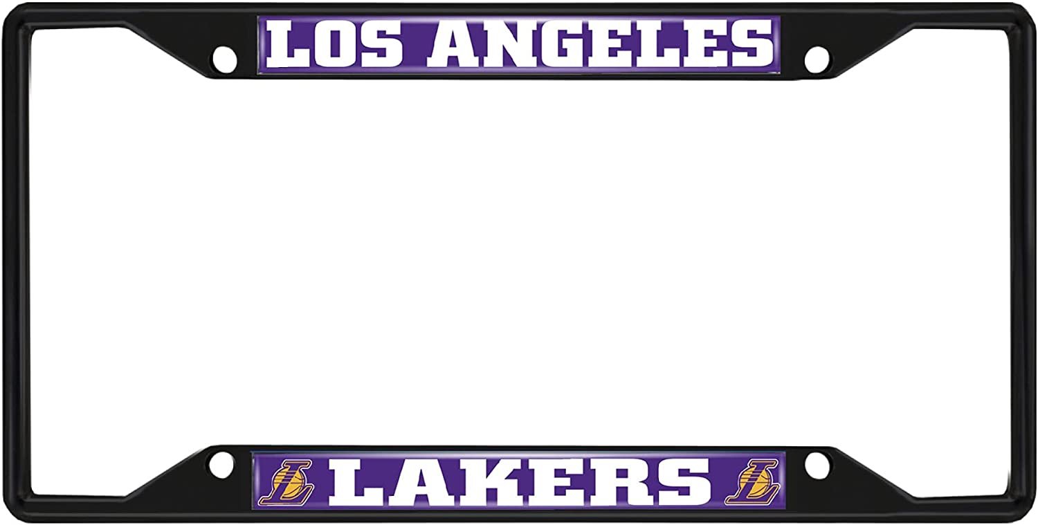 FANMATS 31333 Los Angeles Lakers Metal License Plate Frame Black Finish