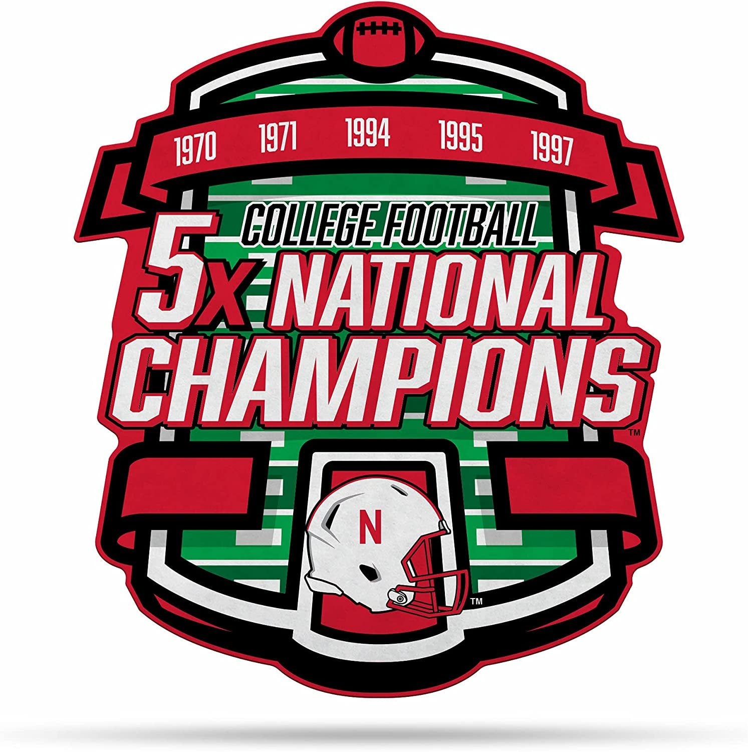 Nebraska Cornhuskers 5X Champions Pennant 18 Inch Soft Felt University of