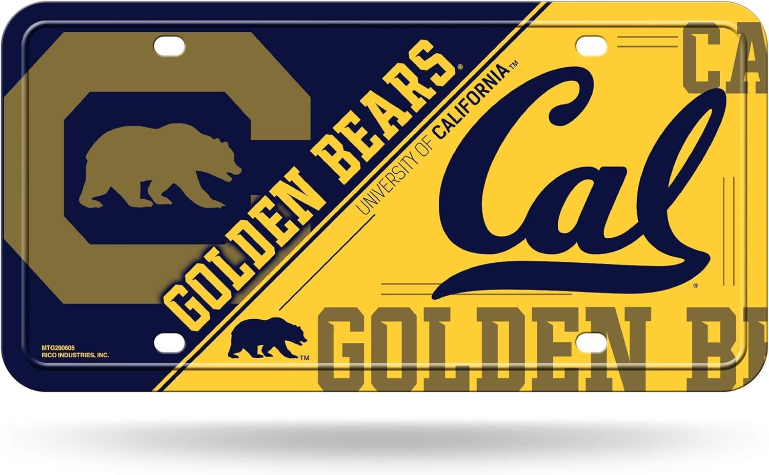 University of California Golden Bears Cal Berkley Metal Tag License Plate, 12x6 Inch, Pre-drilled Holes