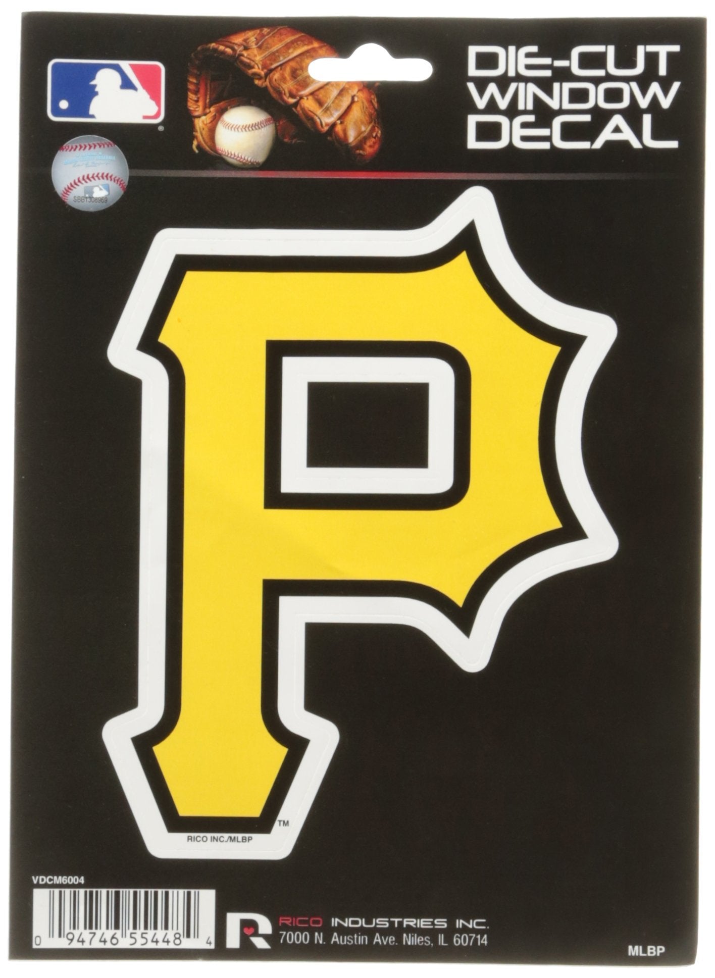 Pittsburgh Pirates 5 Inch Vinyl Die Cut Decal Sticker, Primary Logo, Full Adhesive Backing, Peel & Stick, Officially Licensed, Made in the USA