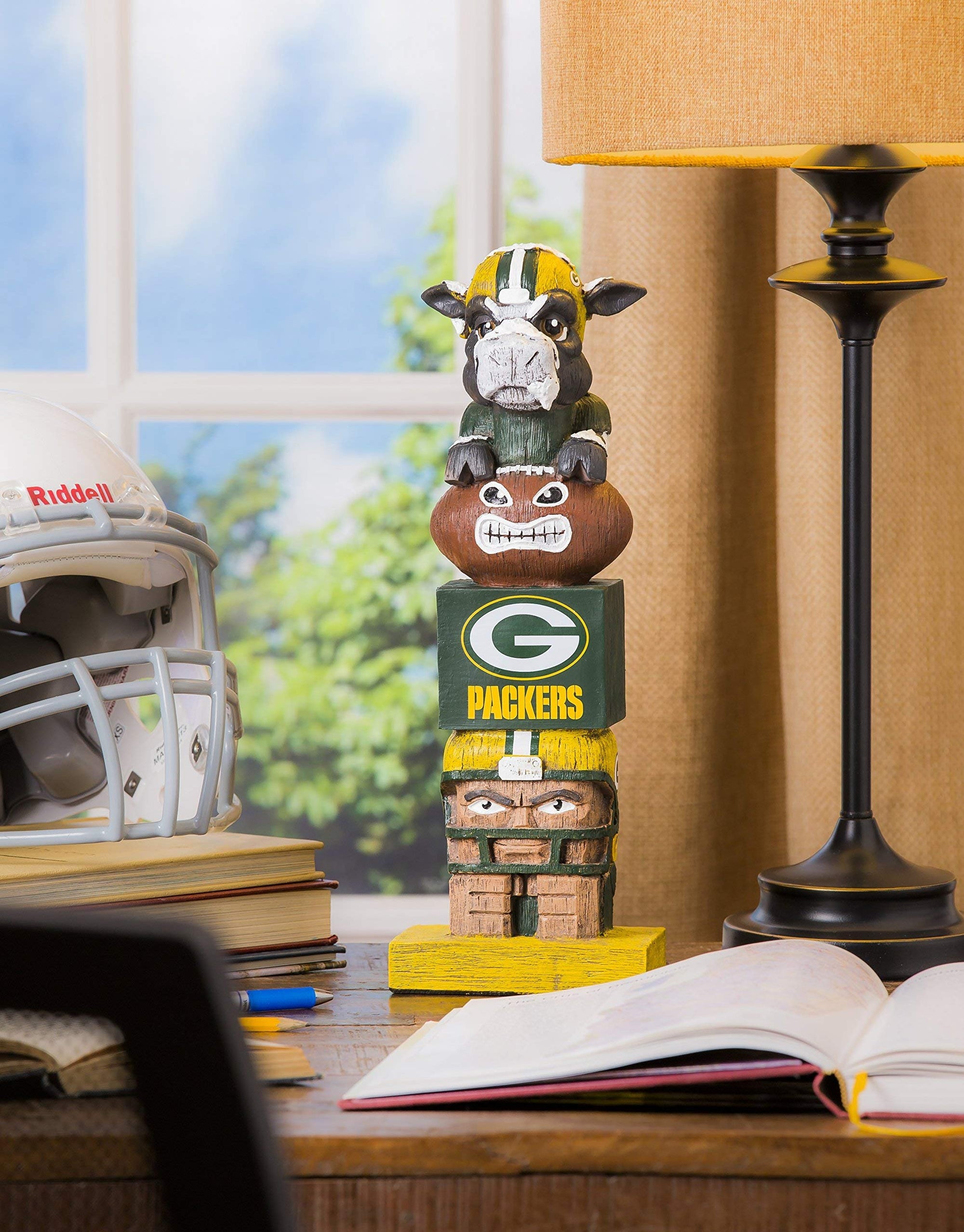 Green Bay Packers Tiki Totem Garden Statue, Hand Painted Resin, 16 Inch, Indoor Outdoor Decor, Officially Licensed