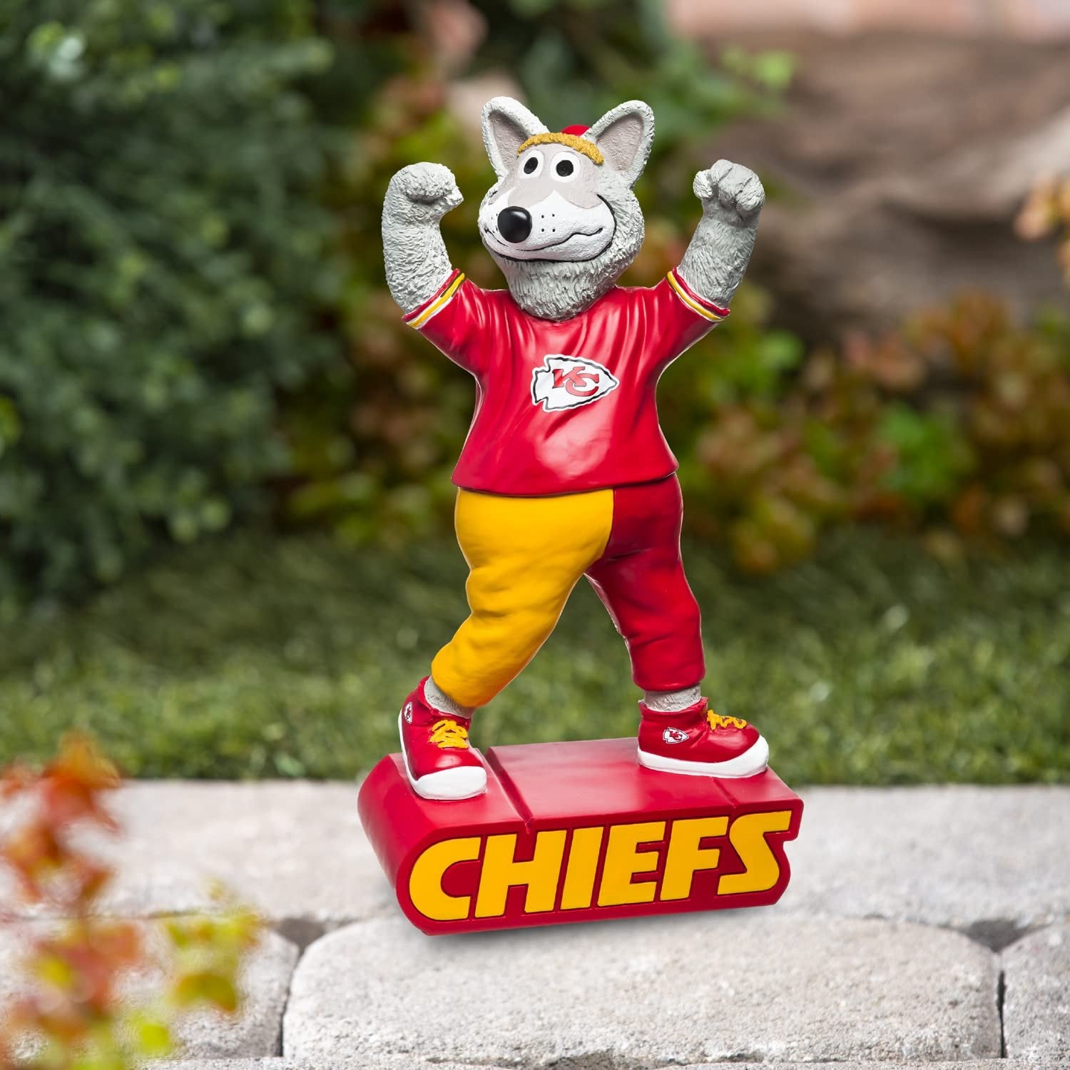Kansas City Chiefs Team Mascot Garden Statue, Hand Painted Resin, 12 Inch, Indoor Outdoor Decorative Sports Mascot, Officially Licensed
