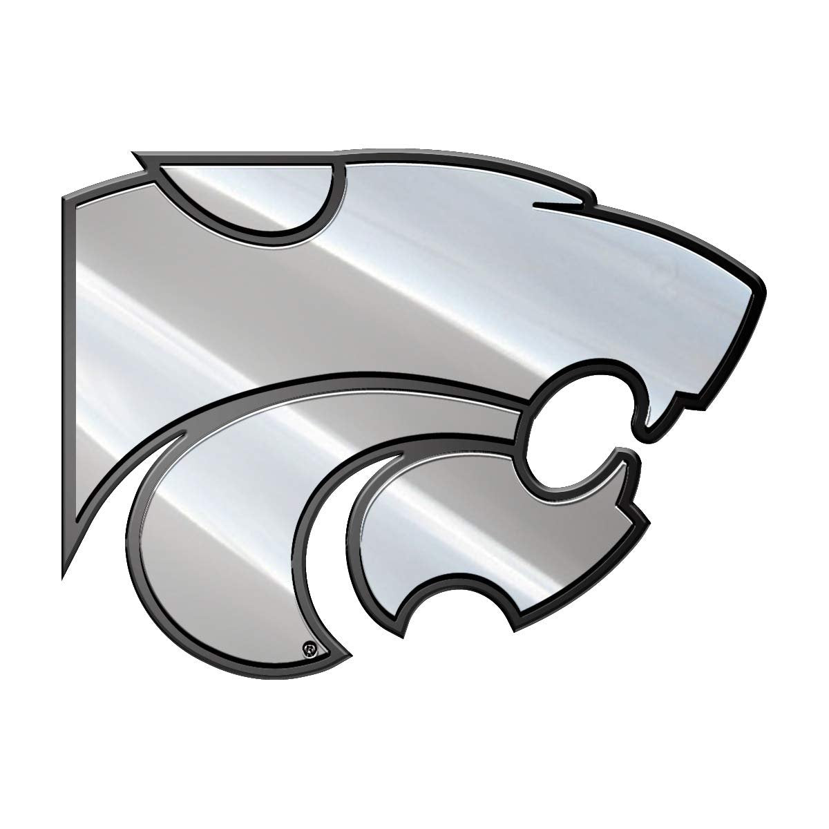 Kansas State University Wildcats Premium Solid Metal Raised Auto Emblem, Shape Cut Adhesive Backing, Officially Licensed