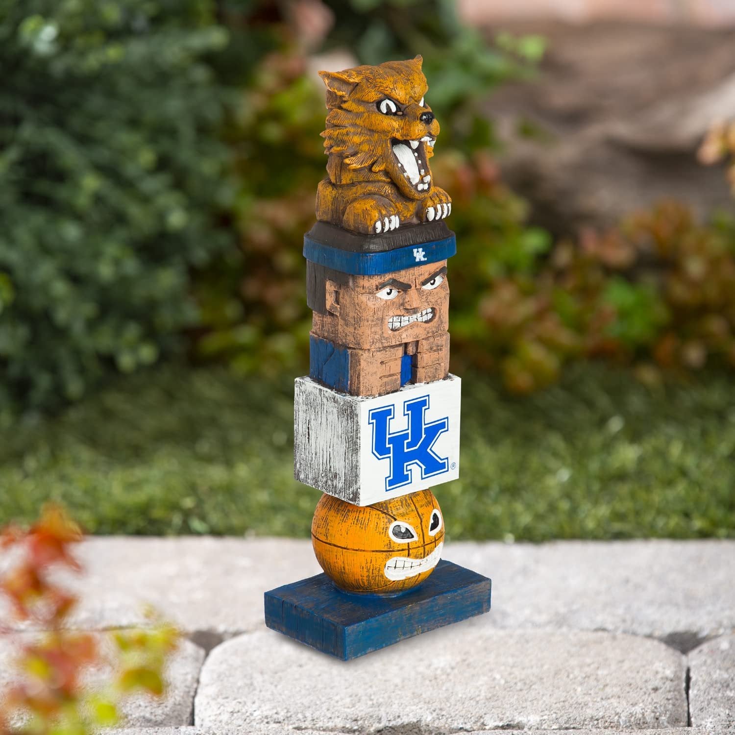 University of Kentucky Wildcats Tiki Totem Garden Statue, Hand Painted Resin, 16 Inch, Indoor Outdoor Decor, Officially Licensed