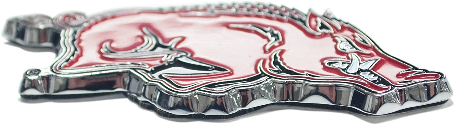 University of Oregon Ducks Premium Solid Metal Raised Auto Emblem, Team Color, Shape Cut, Adhesive Backing