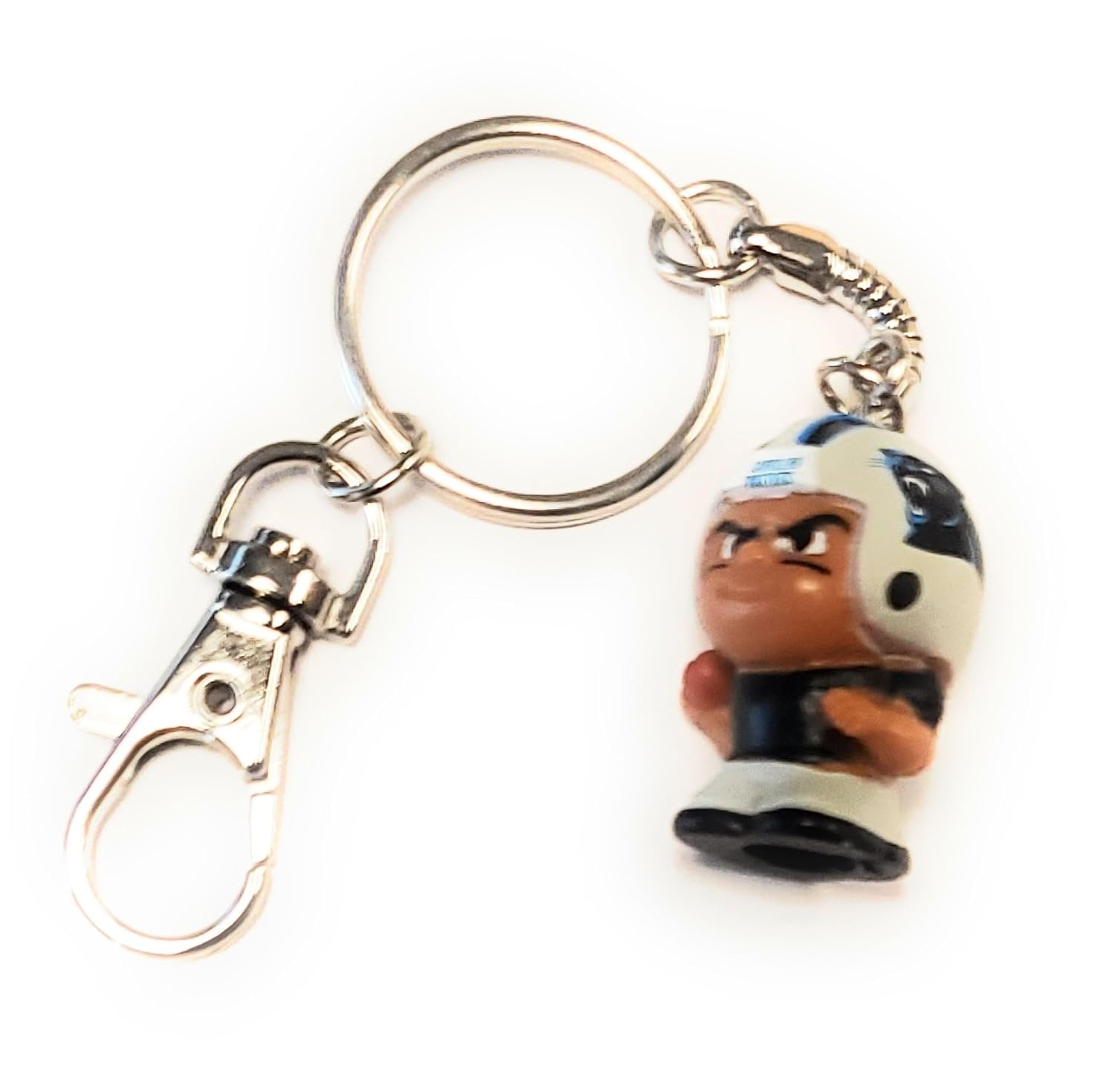 Carolina Panthers Keychain Carabiner, 1 Inch Teeny Mate Player, Officially Licensed